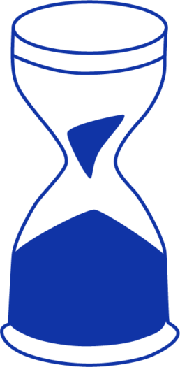 Sanduhr die eine Zeit der Designphase symbolisiert
