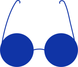 illustrierte, blaue Sonnenbrille